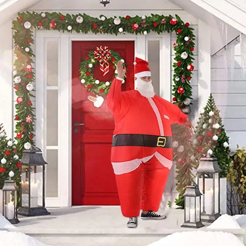 Vista 2 de Traje inflable de Papá Noel de Navidad
