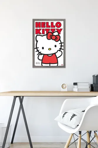 Vista 6 de Póster de pared de Hello Kitty and Friends: Hello - Kitty White Feature Series, 22.4 pulgadas de largo x 14.7 pulgadas de ancho, versión enmarcada