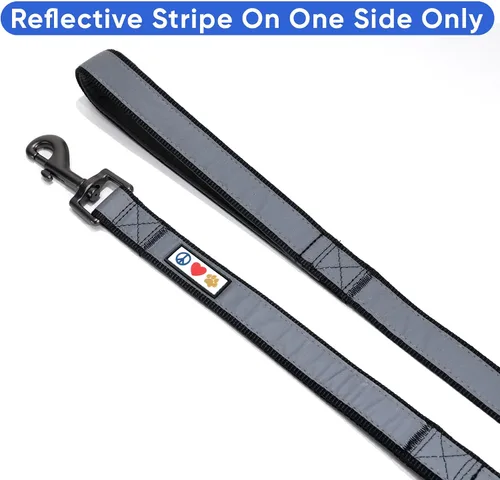 Vista 4 de Pawtitas Correa de perro de doble asa resistente para entrenamiento sin tirones, ideal para perros medianos y grandes, ideal para caminar, correr