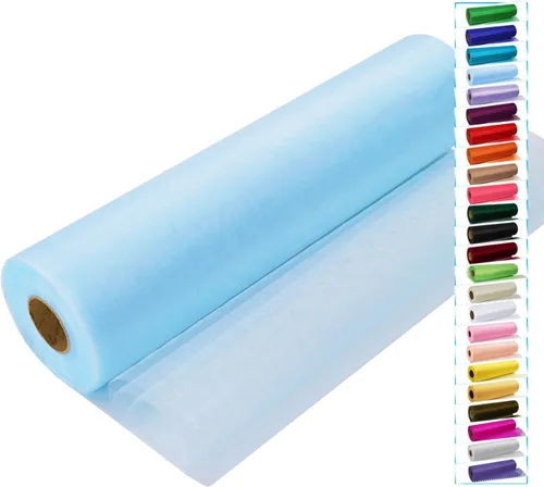 Vista 13 de Rollos de tela de tul negro con cristales y organza 12 pulgadas por 150 pies (45,72 m), tela transparente para manualidades, lazos de tutú