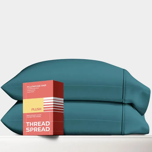 Vista 16 de Thread Spread Fundas de Almohada de Algodón Egipcio 100% Tamaño Estándar/Queen Juego de 2 - Fundas de Almohada Beige Satén de Lujo con Cuenta