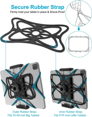 Vista 6 de Soporte de yugo para tableta, soporte de abrazadera de yugo para iPad para aviones, brazo de metal ajustable de 360° entrenador de aviación soporte