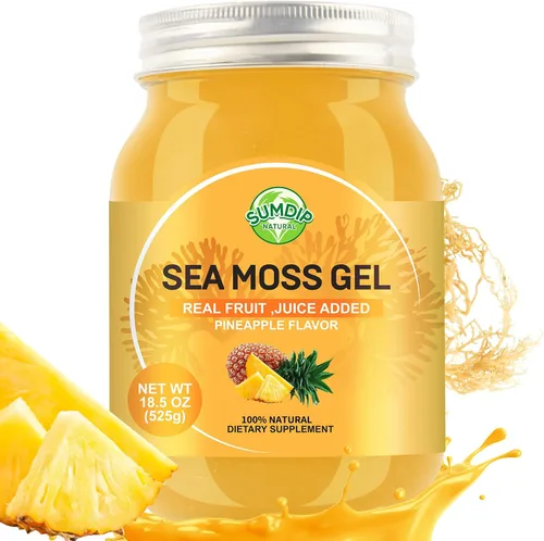 Vista 12 de Gel de Musgo Marino (28OZ), Gel de Seamoss Irlandés Crudo Vegano, Suplementos de Vitaminas y Minerales para el Sistema Inmune y Digestivo, Manzana
