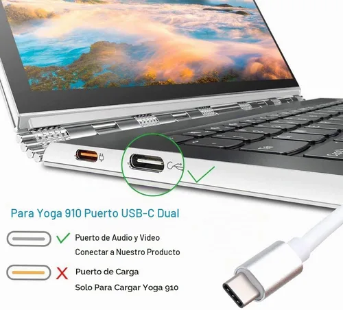Vista 4 de Adaptador USB-C a VGA, convertidor USB 3.1 tipo C (Thunderbolt 3) a VGA compatible con MacBook Pro, MacBook Air 2018, Dell XPS 13/15, Surface Book 2