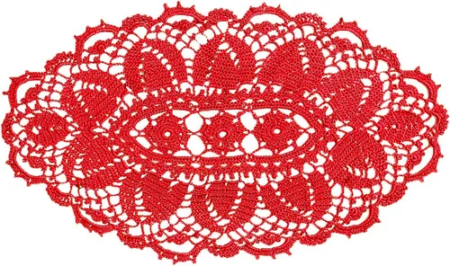 Vista 11 de SUNONE11HKA Mantel individual ovalado de encaje de ganchillo de 21 pulgadas de largo, mantel individual lavable para jarrón de cocina (negro, 1)