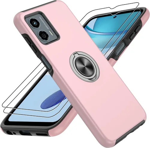 Vista 46 de Gritup - Funda para Galaxy A05S con protector de pantalla HD×2, funda protectora para teléfono a prueba de golpes con soporte magnético de anillo