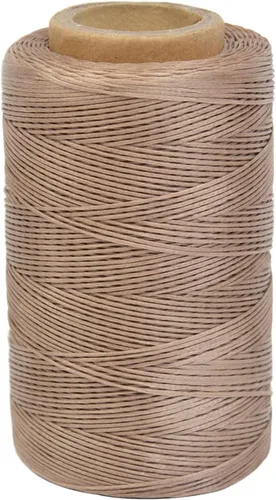 Vista 10 de Hilo encerado, 284 yardas, 150D 0.031 in de cuero, hilo encerado para reparación de zapatos, encuadernación, cuero, manualidades, bricolaje (beige)