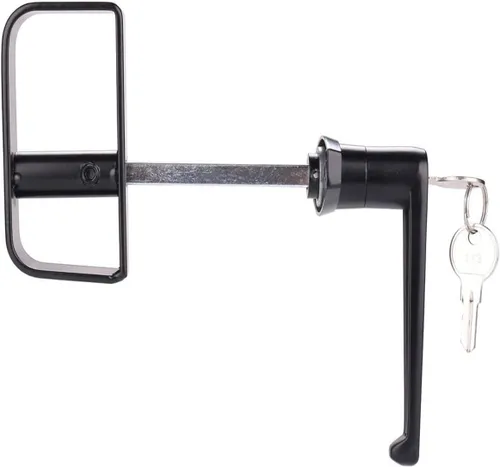Vista 3 de HauSun Kit de cerradura de manija de puerta de cobertizo de 4-1/2 pulgadas de largo con 2 llaves y 2 tornillos, vástago de 4-1/2 pulgadas