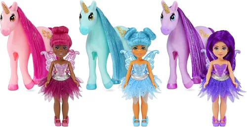 Vista 7 de MGA Entertainment Dream Bella Color Change Surprise Little Fairies - Muñeca de 5.5 pulgadas y unicornio pequeño, paquete de 2 unidades, Aubrey