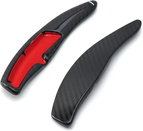 Vista 6 de iJDMTOY Extensiones de paleta grandes de fibra de carbono auténtica, color negro brillante, compatibles con Porsche Cayenne Macan Panamera 911
