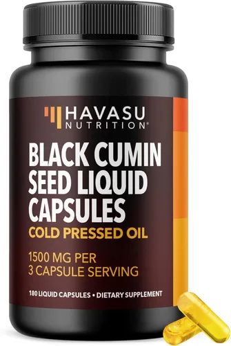 Vista 12 de Cápsulas de aceite de semilla negra con extracto de raíz de jengibre para la salud digestiva y apoyo inmunológico - Aceite de semilla de comino