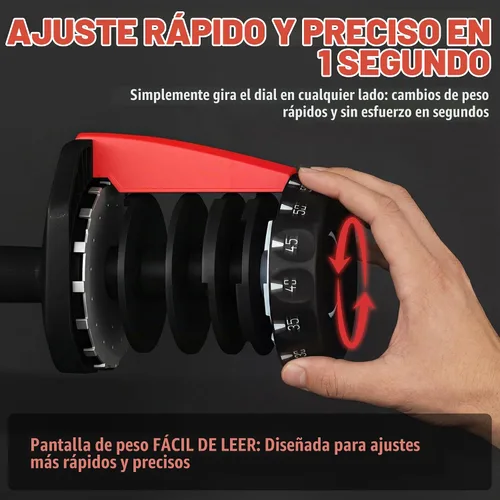 Vista 4 de Yaheetech Adjustable Dumbbell Set Free Weights Quick Adjust for Home Gym