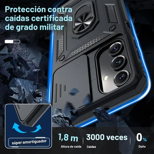 Vista 5 de Janmitta Funda compatible con Samsung Galaxy A16 5G/4G con Cubierta Deslizante Integrada para Lente de Cámara + Protector de Pantalla + Soporte