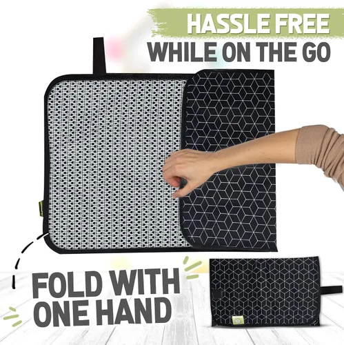 Vista 5 de KeaBabies Cambiador de pañales portátil y organizador de pañales para bebé, tapete cambiador plegable impermeable para bebés, organizador grande