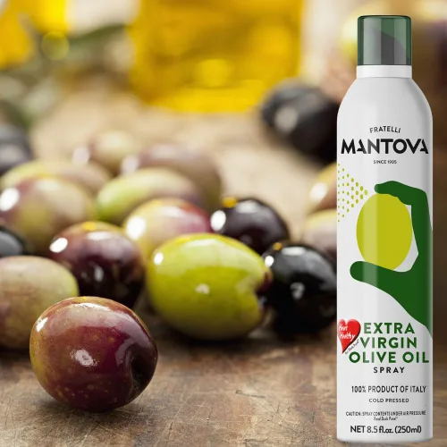 Vista 15 de Mantova Spray de Aceite de Oliva Virgen Extra con Sabor a Cúrcuma, spray de cocina saludable para el corazón perfecto para ensaladas, salsas