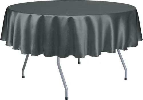 Vista 5 de Ultimate Textile Herringbone - Fandango 84-Inch Round Tablecloth, Black