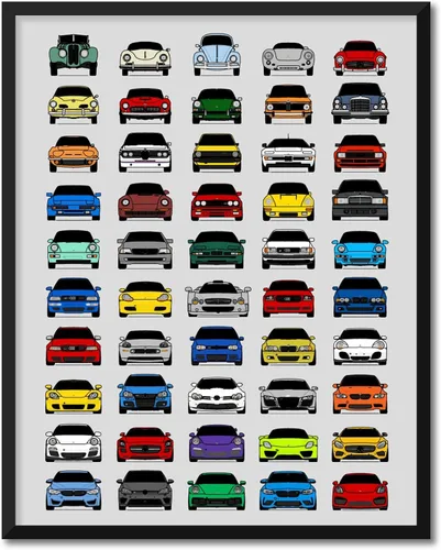 Vista 11 de Custom Car Posters Póster hecho a mano compatible con póster de American Muscle Car e impresión de automóviles clásicos y vehículos icónicos, 8 x 10