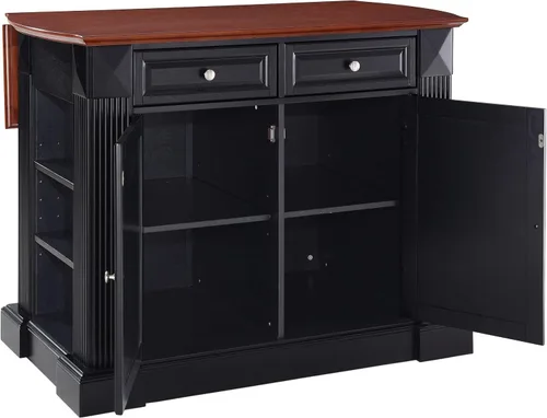 Vista 5 de Crosley Furniture Isla de cocina Drop Leaf/Barra de desayuno, negro