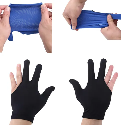 Vista 5 de 31 guantes de billar para billar, 3 dedos abiertos, guantes de billar, guantes de elastano para mano izquierda o derecha, guantes de billar