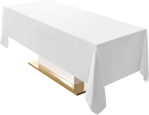 Vista 19 de Surmente Mantel rectangular de poliéster de 60 x 102 pulgadas para bodas, banquetes o restaurantes (negro, paquete de 2)