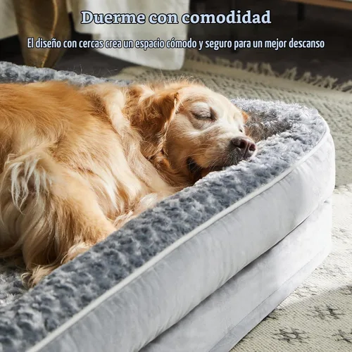 Vista 2 de WNPETHOME Camas para perros de gran tamaño, sofá cama ortopédica lavable para perros con forro impermeable y parte inferior antideslizante para Gris