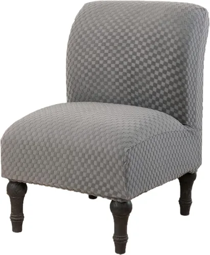 Vista 14 de GULI Funda para silla sin reposabrazos, funda de terciopelo elástico para silla de comedor, funda extraíble para silla con respaldo de ala y fundas