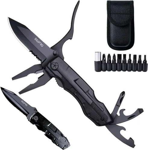 Vista 8 de SIUPRO Juego de cuchillos de bolsillo multiherramienta para hombres, rellenos de calcetines de Navidad, regalos para papá y marido, kit de Camuflaje