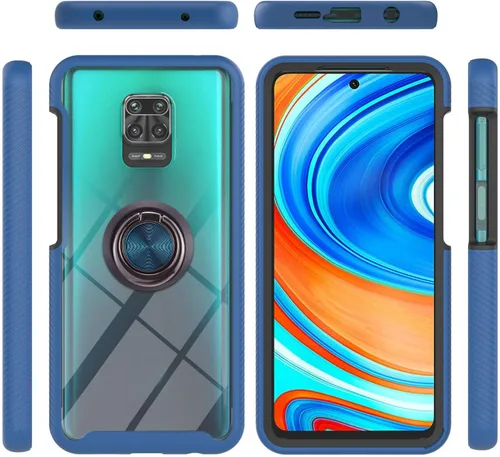 Vista 11 de Funda compatible con Xiaomi Poco X3 NFC, compatible con Xiaomi Poco X3 Pro/Poco X3 Ring Stand 3 en 1, color negro