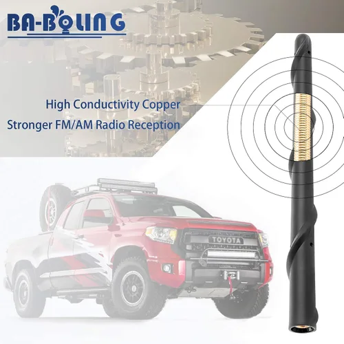 Vista 5 de Antena corta para Toyota Tundra 2000-2021 Tacoma FJ Crusier 1995-2015, antena de repuesto de 7 pulgadas en espiral de goma flexible Tundra Tacoma