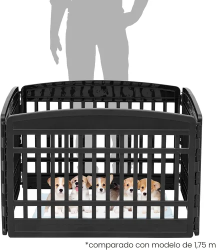 Vista 2 de IRIS USA Corralito para cachorros de 4 paneles de 24 pulgadas, 35 x 35 x 24 pulgadas, corral para perros, corralito para perros en interiores, cerca