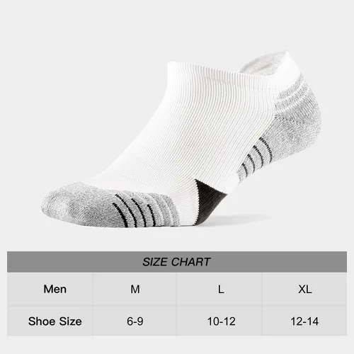 Vista 2 de WANDER Calcetines deportivos para correr para hombre, 7 pares de calcetines gruesos acolchados para hombre, calcetines deportivos de corte bajo