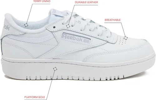 Vista 2 de Reebok Womens Club C Double Revenge Platform Tennis Shoes for Women, Fashion Womens Sneakers