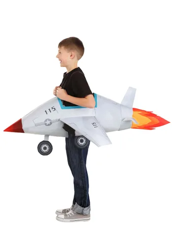 Vista 2 de Disfraz de Jet de Combate para Niños para Montar Multicolor