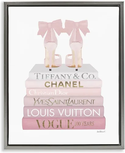 Vista 26 de Chic Shoes Glam Bookstack, 16 x 20 Inch Canvas in Floater Frame Stupell Industries · By Amanda Greenwood · Ready to hang · Fashion forward gift