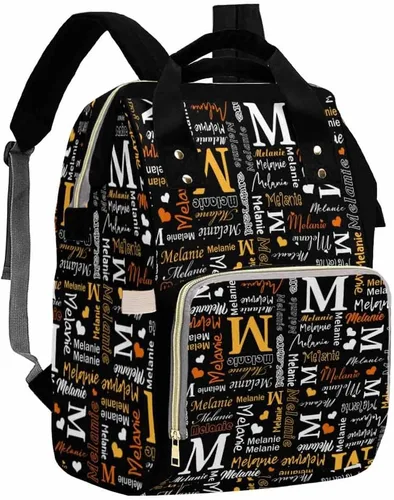 Vista 38 de Artsadd Bolsos para pañales personalizados con nombre, mochila monograma, regalos para baby shower, pattern 01, Tamaño único, Mochilas Daypack