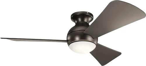 Vista 3 de Kichler Sola Ventilador de techo para exteriores de 44 pulgadas con luz LED, bronce antiguo