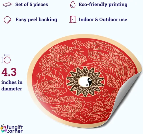 Vista 3 de Yang More Than Yin Feng Shui - Calcomanías de amuleto de símbolo de energía Yang, regalo de Feng Shui, calcomanías decorativas, regalos de Año Nuevo
