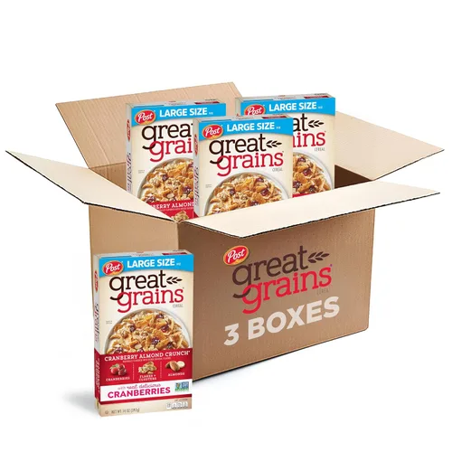 Vista 10 de Great Grains Cereal Crujiente de Arándanos y Almendras, Cereal con Arándanos Secos y Almendras, Proyecto Verificado Sin OMG, Caja de 14 OZ