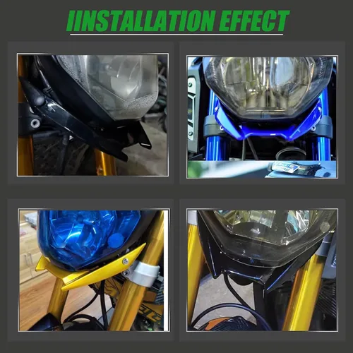 Vista 5 de Cubierta de extensión de ala aerodinámica con pico de carenado delantero para motocicleta, alerones aptos para Ya-ma-ha MT09 FZ09 MT-09 FZ-09 FZ-09