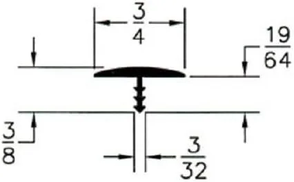 Vista 2 de T-Molding Arcade Mame - Negro liso - 3/4" - 20