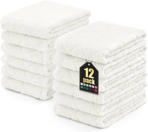 Vista 57 de Homaxy - Paquete de 12 trapos de cocina (13 x 19 pulgadas, marrón), de terciopelo coral supersuaves y absorbentes para lavar platos, paño