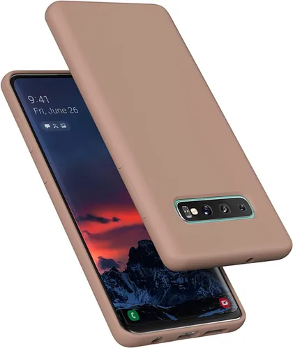 Vista 10 de Funda diseñada para Galaxy S10 Plus de 6.4 pulgadas, S10+ de gel de silicona líquida a prueba de golpes, funda de forro de tela de microfibra suave