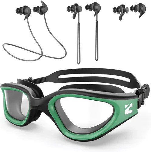 Vista 20 de ZIONOR G1 Lite - Gafas de natación polarizadas con 3 pares de tapones para los oídos, gafas de natación con protección UV antivaho para adultos
