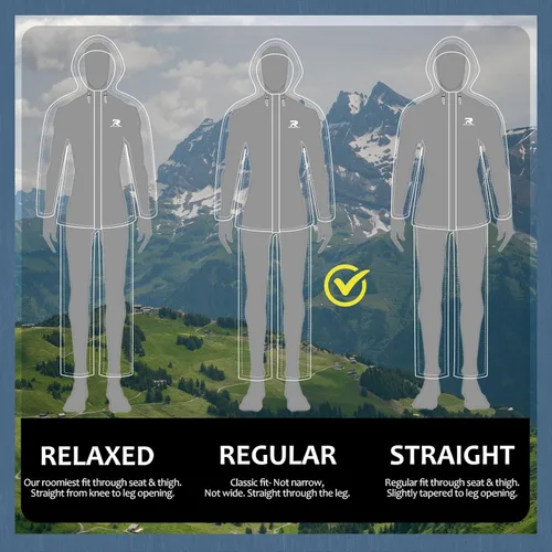 Vista 6 de RainRider Trajes impermeables y transpirables para hombres - Abrigo de lluvia Oxford duradero con pantalones
