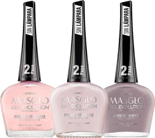 Vista 19 de MASGLO GEL EVOLUTION - Esmalte de uñas efecto gel, no requiere lámpara UV/Led, duración hasta 12 días, 1 pieza de color Gel sin necesidad de lampara