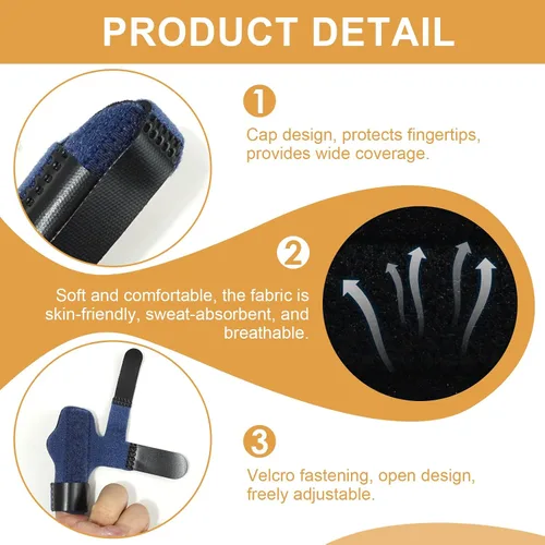Vista 4 de 5 férulas para dedos, gatillo y mazo Envoltura para dedos con soporte de aluminio para artritis y dedo mazo; soporte ajustable transpirable