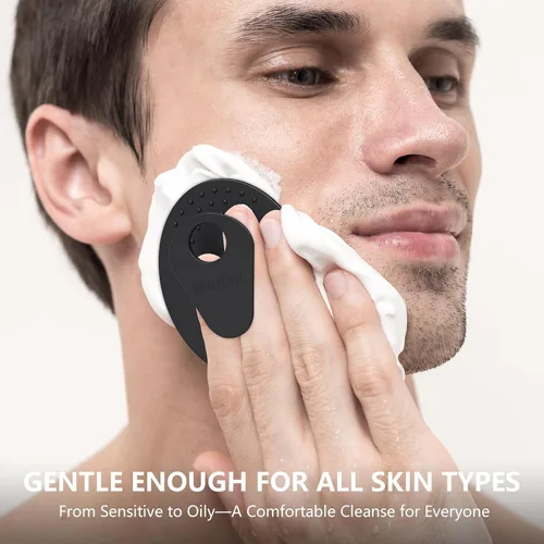 Vista 4 de BEAUTAIL - Cepillo de limpieza facial manual de silicona para hombres y mujeres, 6 unidades, exfoliante facial suave, cepillo facial exfoliante