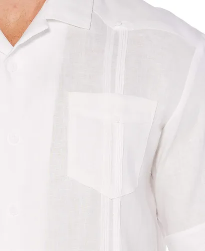 Vista 5 de Cubavera Men's 100% Linen Four-Pocket Short Sleeve Button-Down Guayabera Shirt (Size Small - 5X)