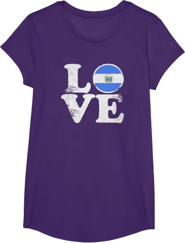 Vista 17 de Love El Salvador Flag tShirt Home Pride Distressed Tee T-Shirt