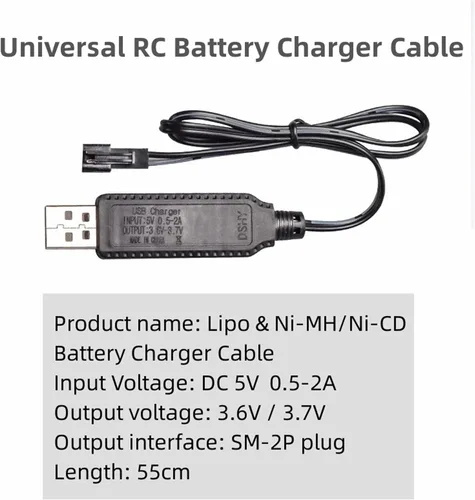 Vista 2 de Aliwisdom Cable de carga universal inteligente RC con conector SM-2P para batería Lipo de 3.7 V 1S y batería de 3.6 V 3S Ni-MH/Ni-CD, compatible